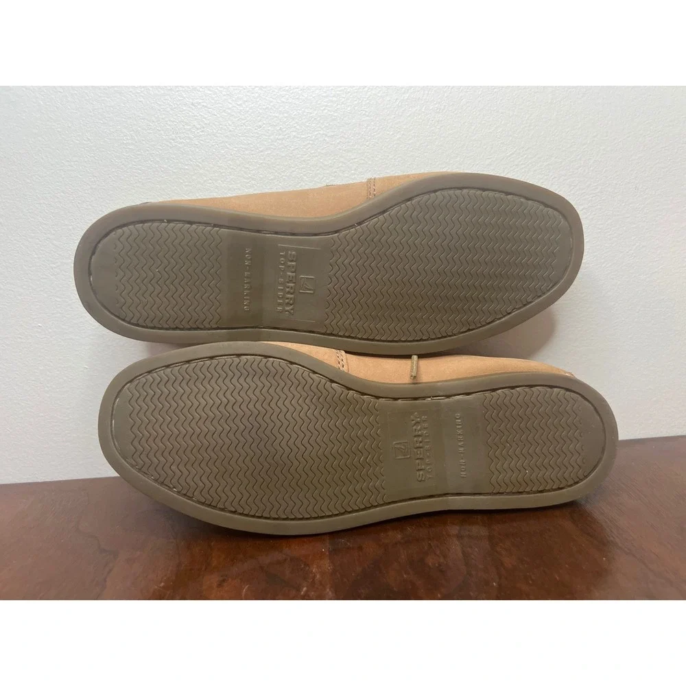 Sperry Authentic Original Slip-On Boat Shoes Big Kids Boys Size 5 Leather Tan